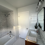 Vanity, Mirror and Toilet.
