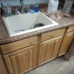 Replaced Cabinet, Countertop, Removed Black Mold