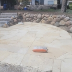 retaining wall and patio