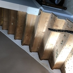 Removed existing carpet from stairs