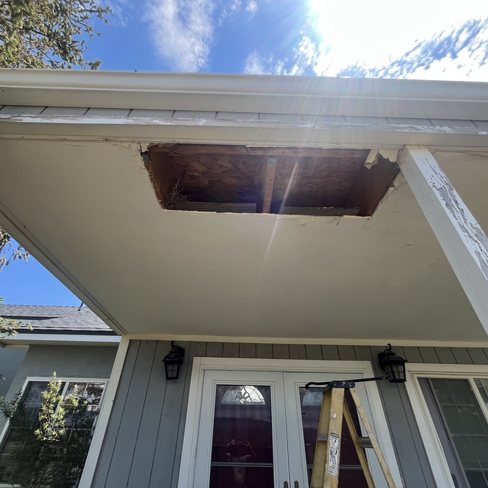 Covered patio ceiling
