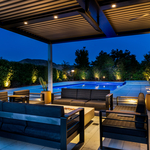 Pool patio by night
