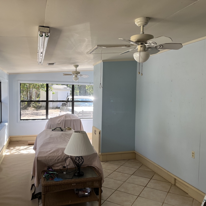 Sunroom ceiling and walls