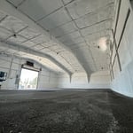 Spray Foam applied to walls and ceiling with a coating of intumescent paint