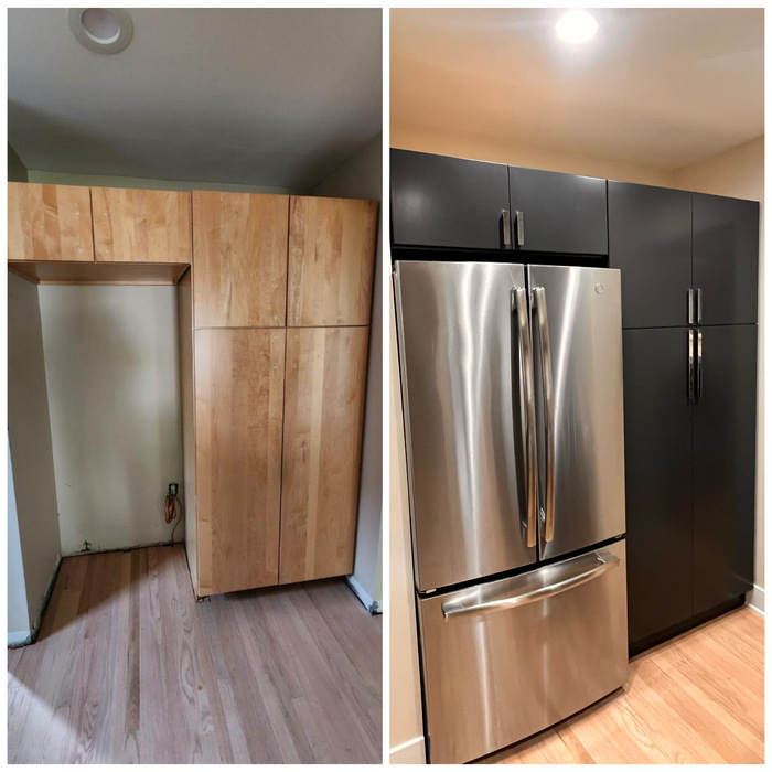 Black kitchen and bath refinish/remodel