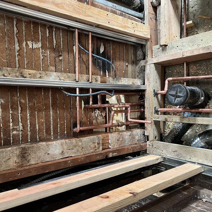 Relocate plumbing pipes