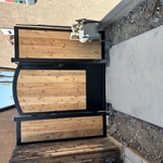 Side gate with wood accent