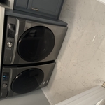 Laundry room quartz slab , plumbing ,refinish cabi