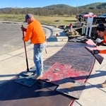 Burgundy stamp concrete