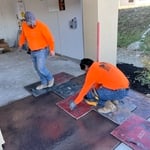 Burgundy stamp concrete