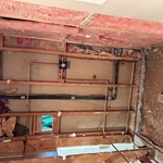 new inwall copper water lines and new shower drain
