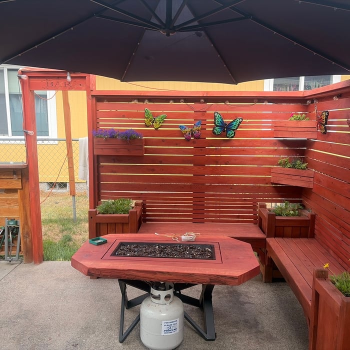 Outside bar and seating.