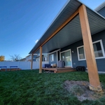 Flat Pan Awning with Timber