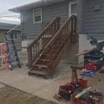 New wooden stairs