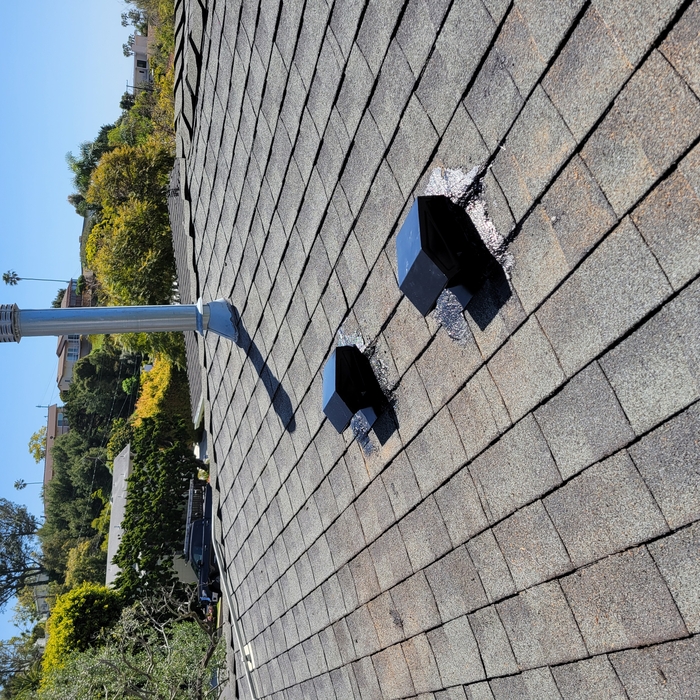 Exhaust fans vented thru roof