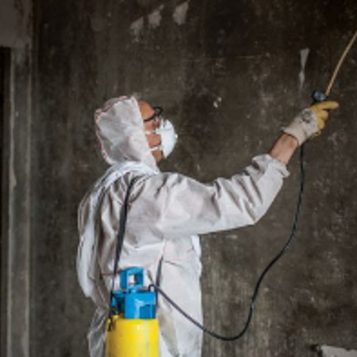 Technician spraying