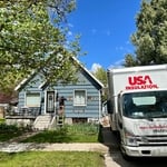 Foaming wood siding home