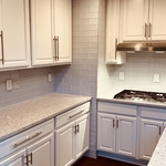 Glass tile backsplash