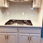 Glass tile backsplash
