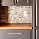 Glass tile backsplash