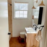 Vanity, Toilet, and Floors