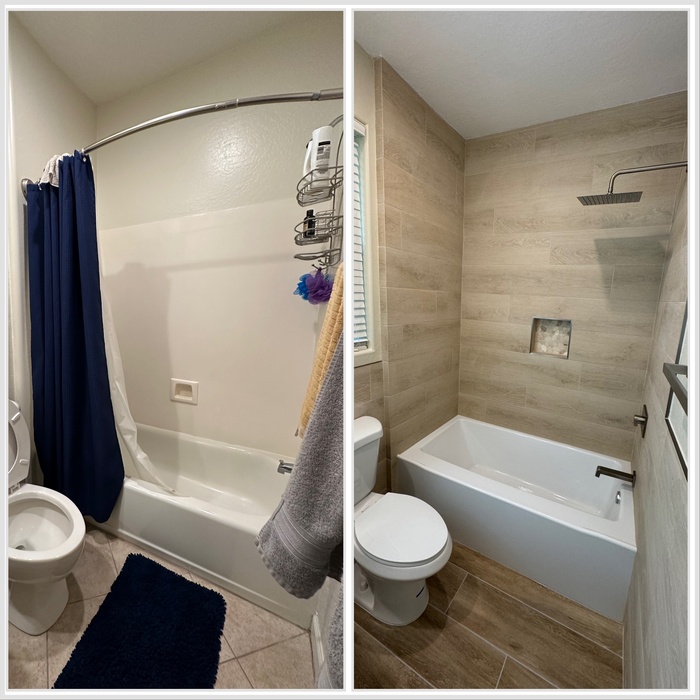 Bathroom before and after 1