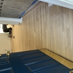 sanding the floor