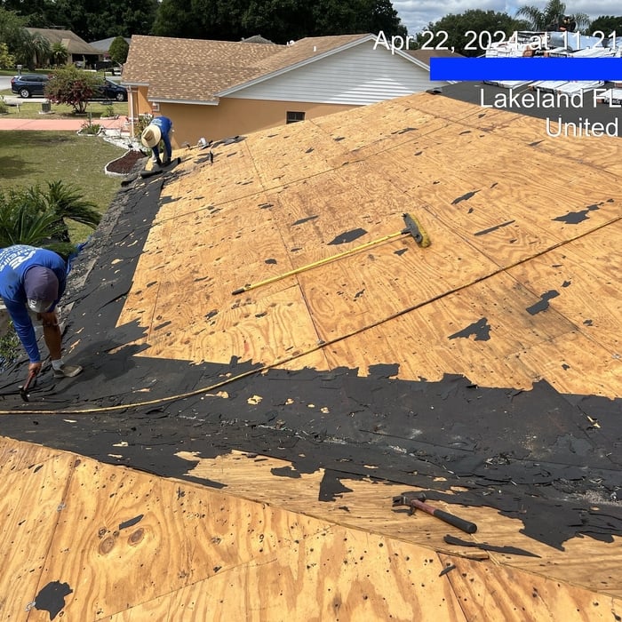 Finishing the old roof tear-off