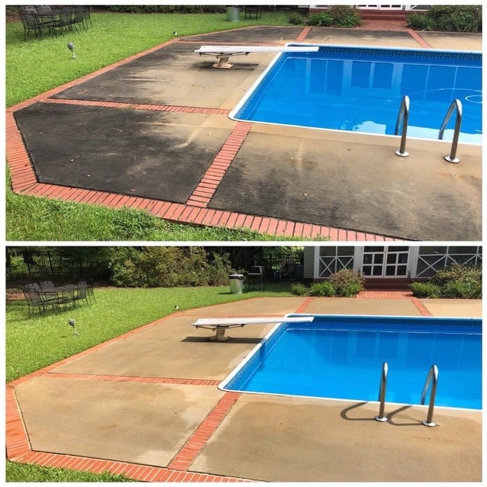 Pool deck cleaing