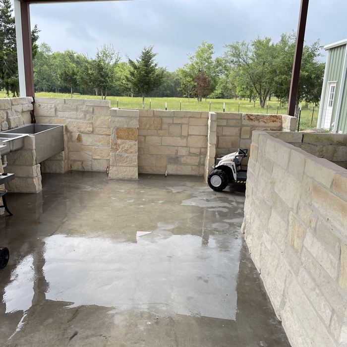 Grill, and refrigerator area