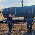 Strapping the propane tank down