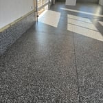 Completed garage floor and knee walls