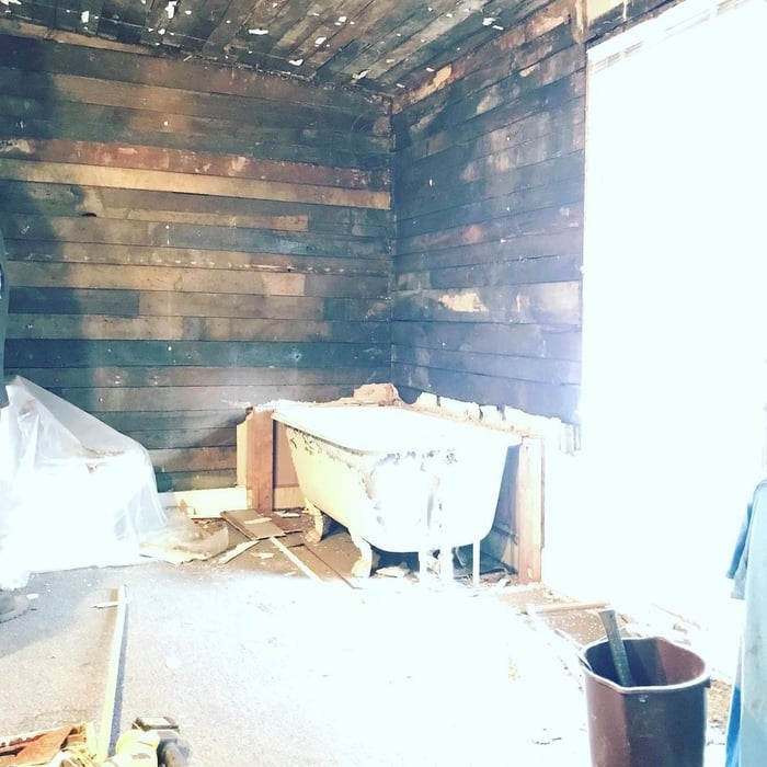 Before full gutted bathroom