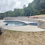 Pool and retaining wall