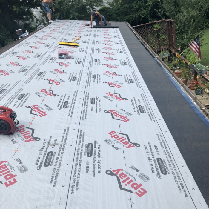 Synthetic underlayment install process