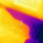 Thermal imaging showing affected carpet