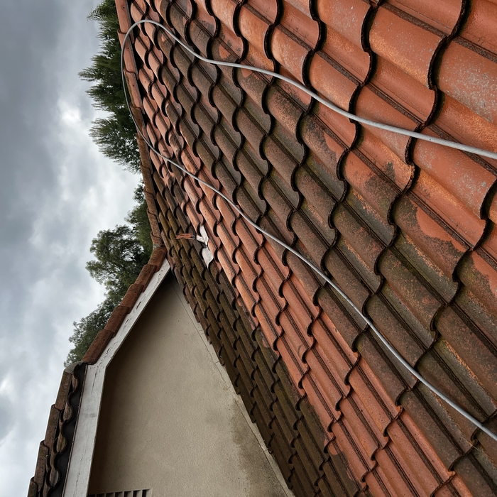 During a tile roof cleaning