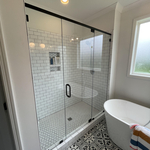 Frameless Shower with Header