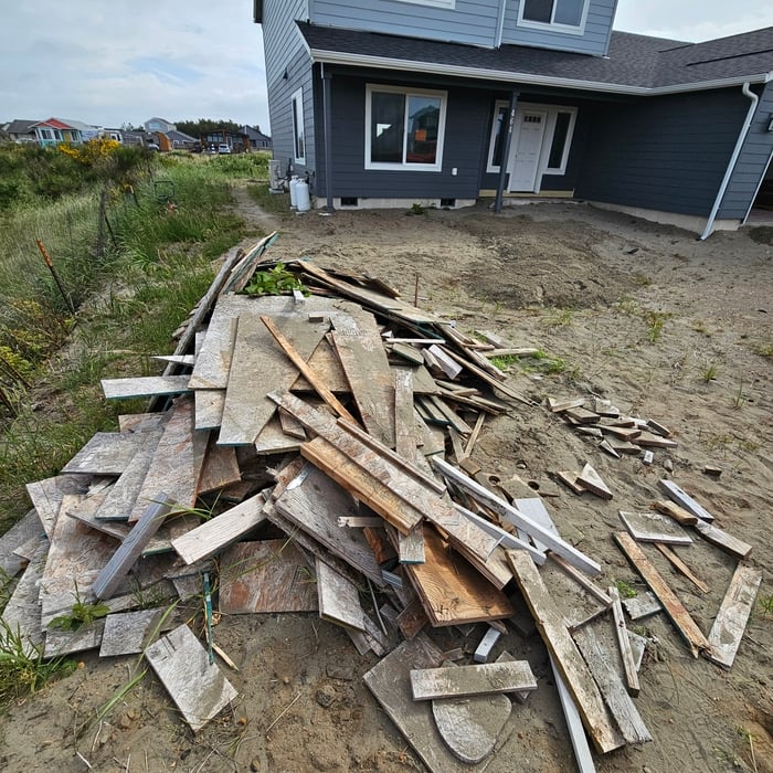 Construction debris before
