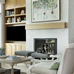 Custom fireplace with built-in