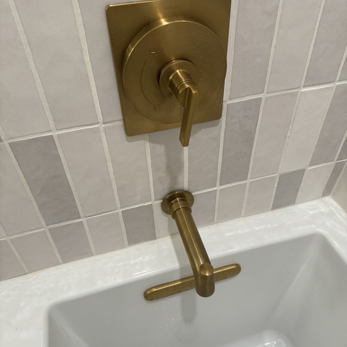 Matching bath and shower fixtures