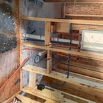 Back to back bathrooms on subfloor