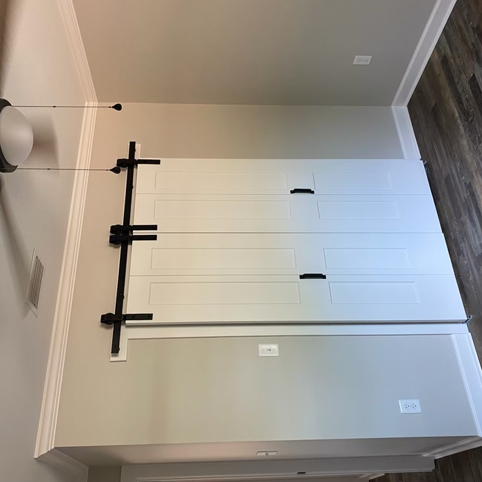Double barn doors on closet