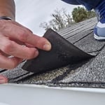 Lifted shingle due to a tornado