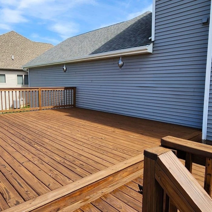 Pine Deck Refinished in our Cedar Gold