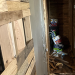 Wall and door.