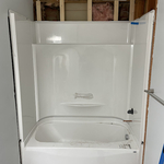 Tub replaced with new surround and shower valve