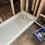 Shower pan with new valve/piping and shower drain