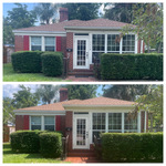 Brick house before and after soft wash