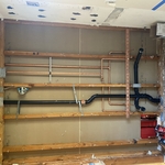 Rough in plumbing for a double lavatory sink
